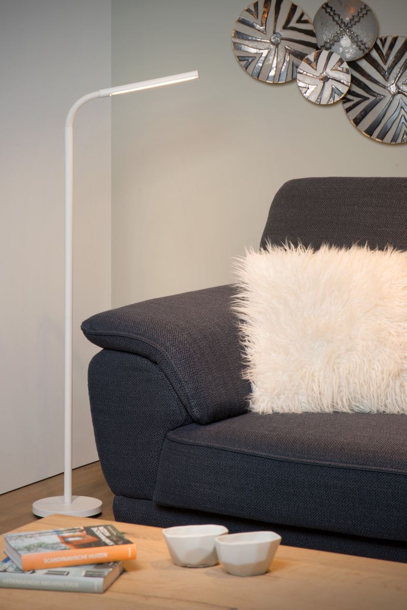 Lucide GILLY - Stojacia lampa na čítanie - LED - 1x5W 2700K - Biela